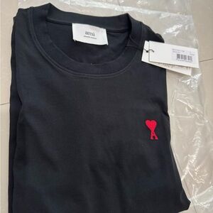 Ami Black Tee with Signature Logo